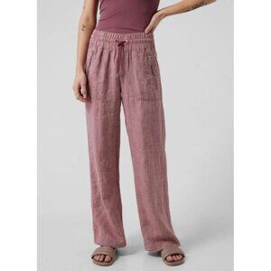 Athleta Women's Cabo Linen Wide Leg Pants Sz 4 Tall